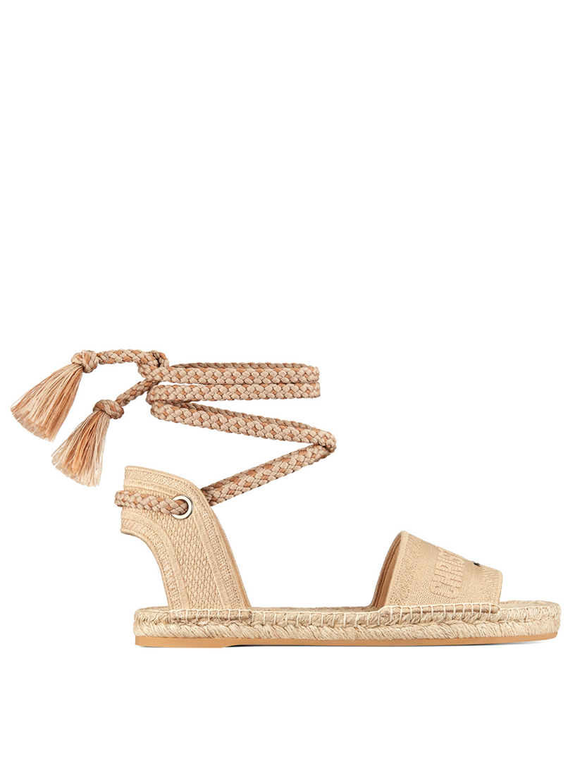 Dior Dior Granville Embroidered Cotton Espadrille Sandals Holt Renfrew Canada