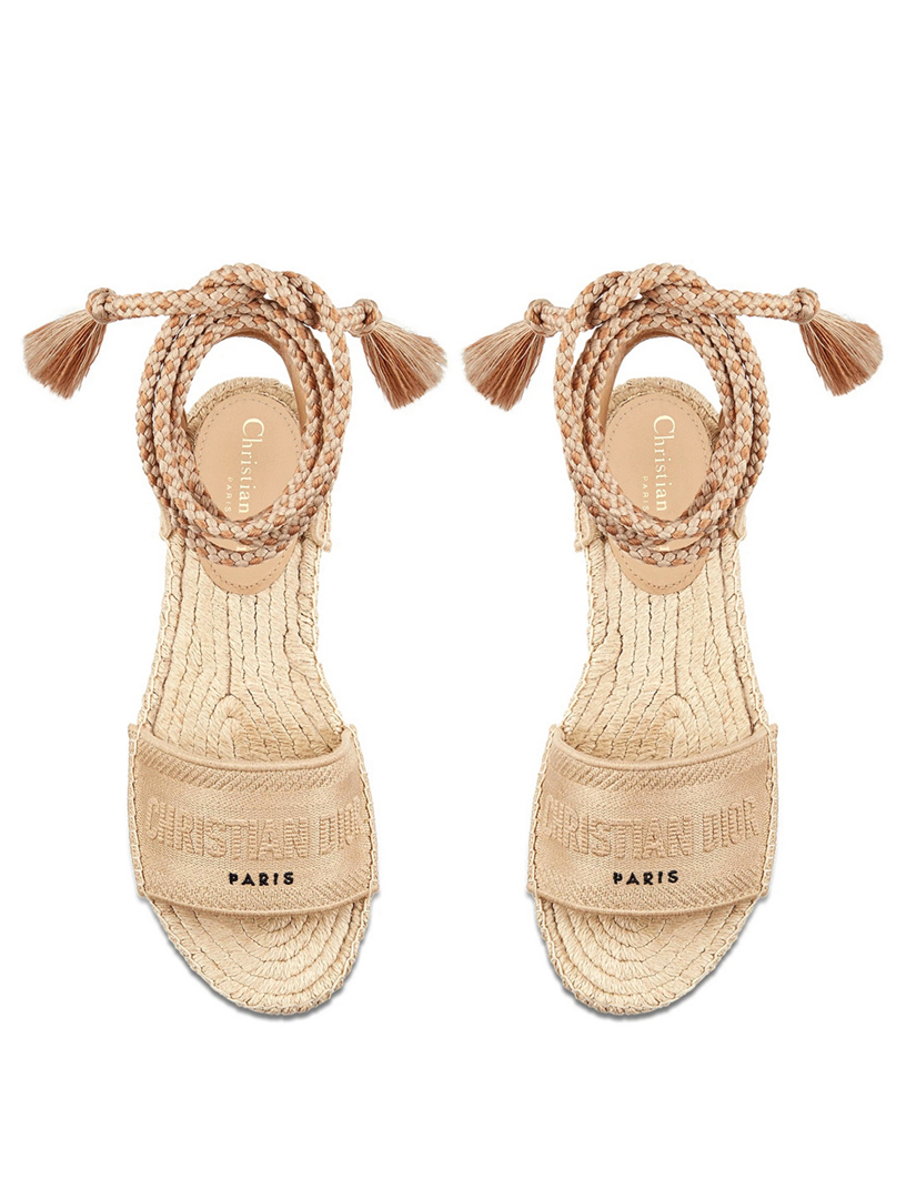 dior embroidered sandals