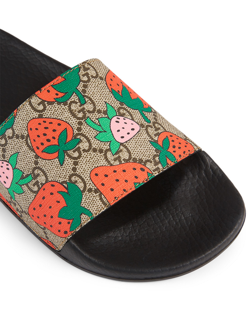 gucci strawberry slide sandal