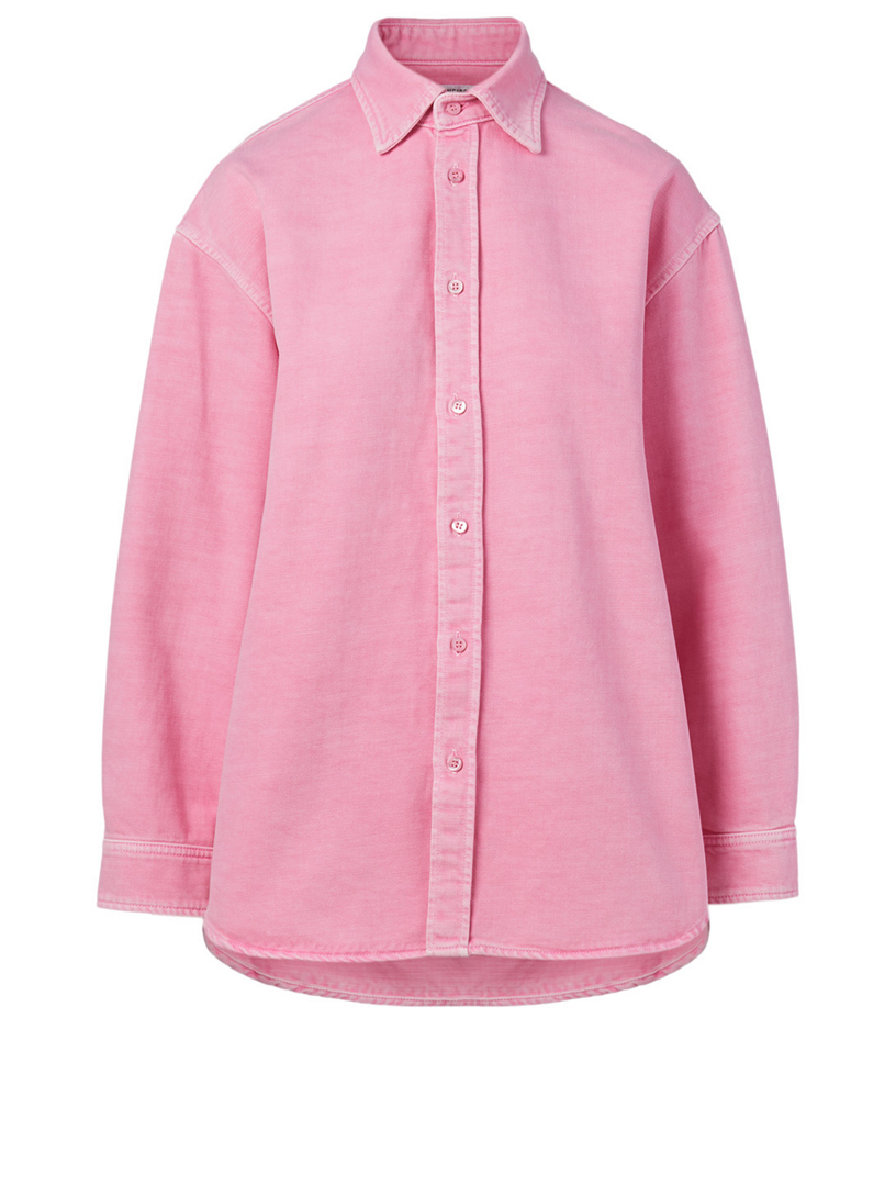 pink denim shirt womens