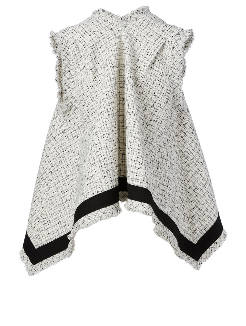 SACAI Haut en tweed de coton et de laine Femmes Blanc
