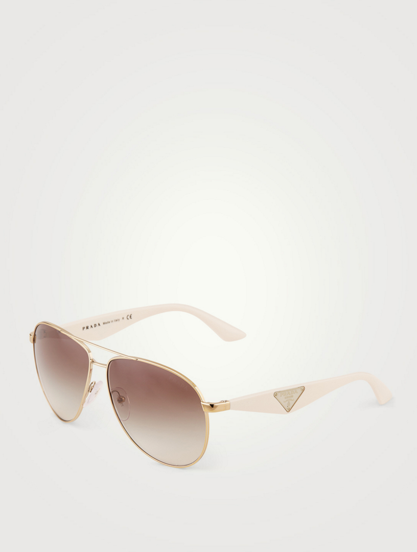 prada white aviator sunglasses