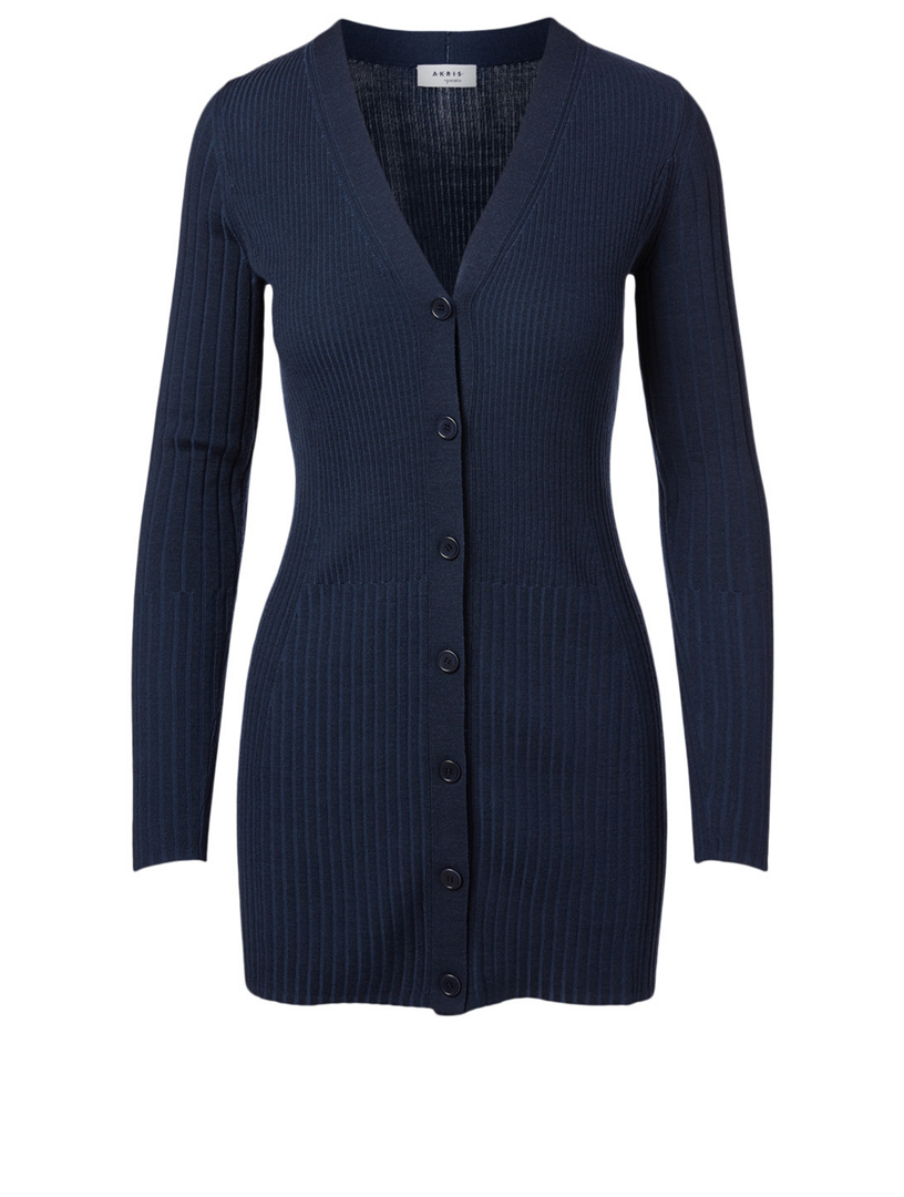 AKRIS PUNTO Wool Ribbed Knit Long Cardigan | Holt Renfrew Canada