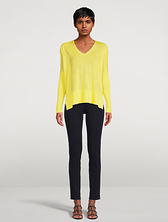 AKRIS PUNTO Wool V-Neck Sweater Women's Yellow