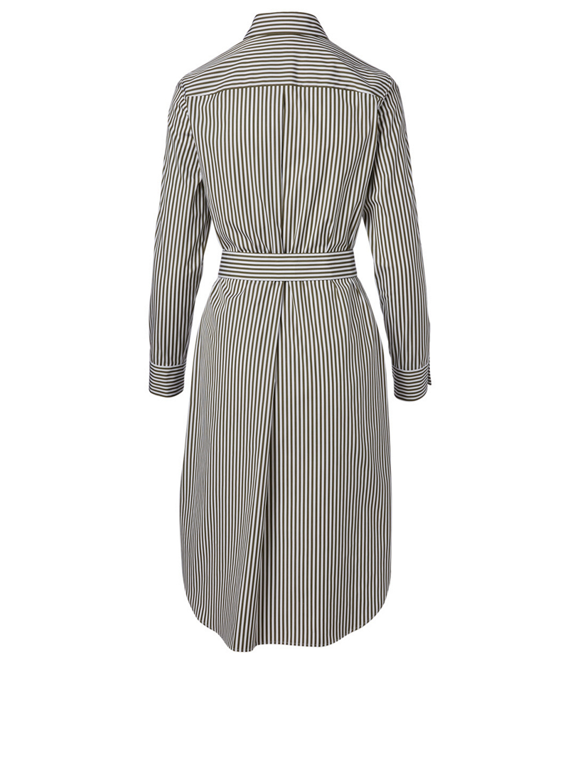 AKRIS PUNTO Cotton Belted Shirt Dress In Striped Print | Holt Renfrew ...