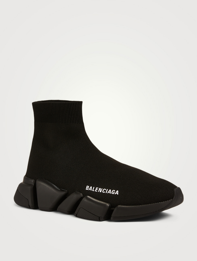 BALENCIAGA Baskets-chaussettes en mailles Speed Femmes Noir