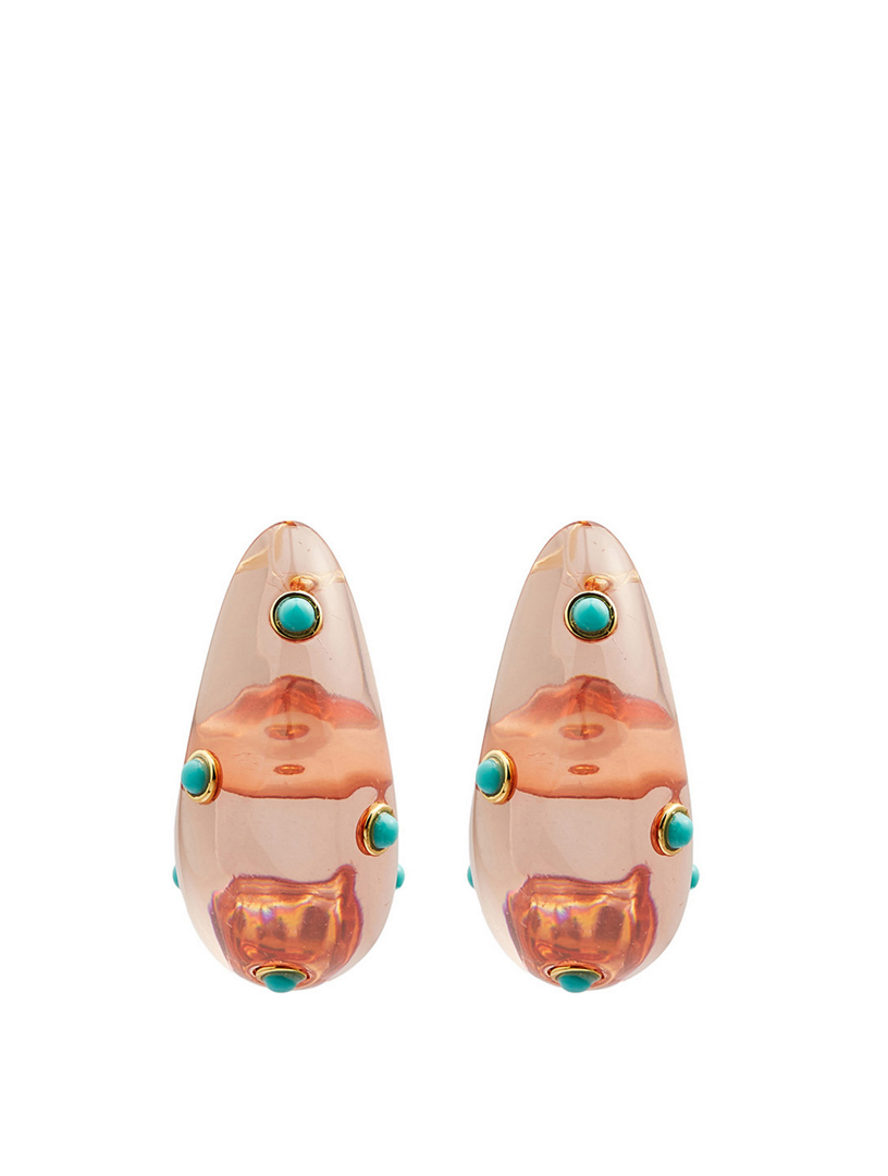 LIZZIE FORTUNATO Boucles d’oreilles Arp en acrylique ornées de turquoises Femmes Marron