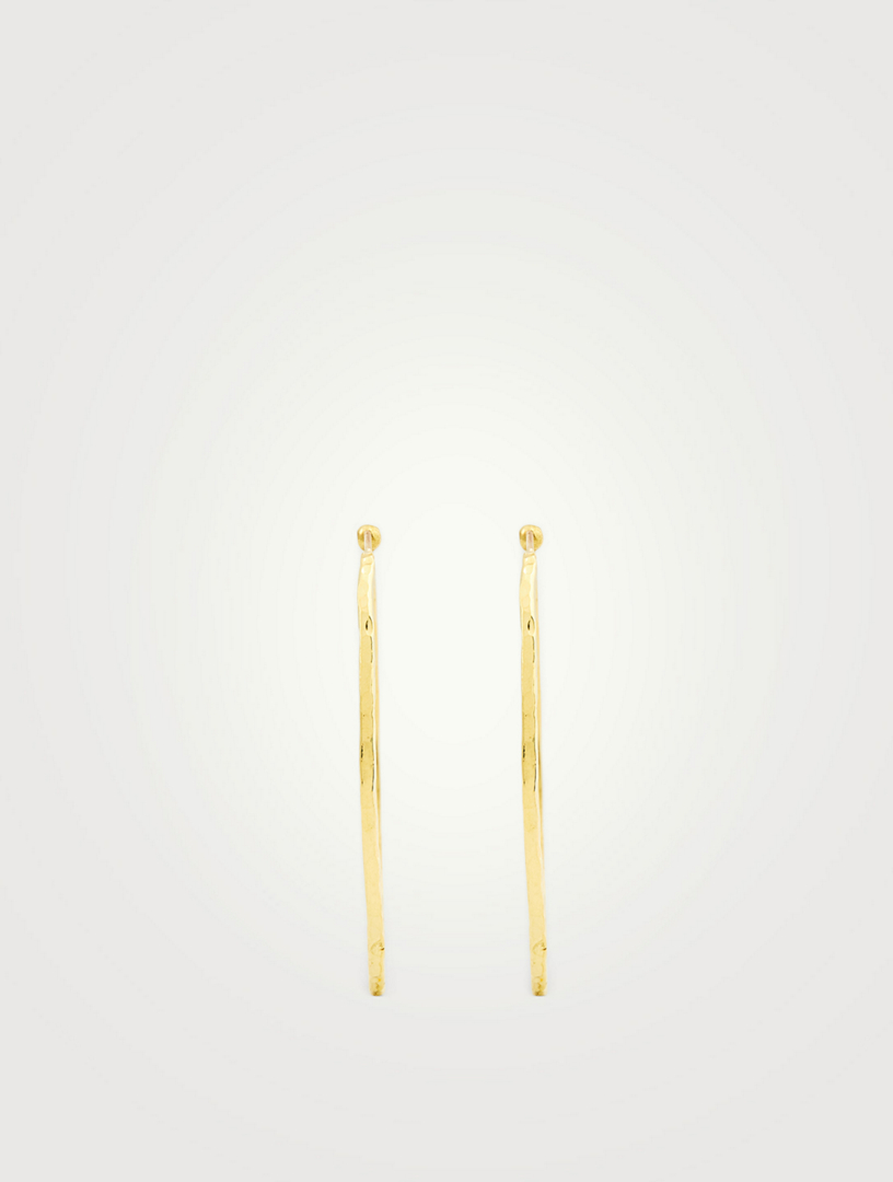 JENNIFER MEYER Medium 18K Hammered Gold Hoop Earrings Women's Metallic