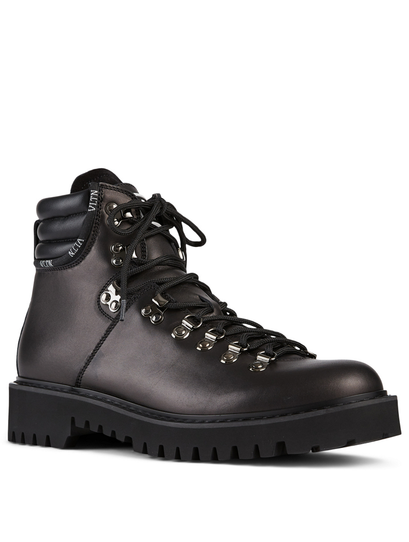 VALENTINO GARAVANI VLTN Leather Hiking Boots | Holt Renfrew Canada