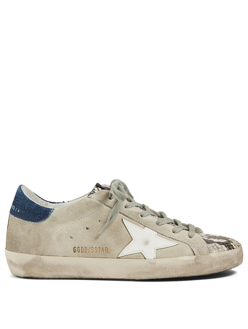 superstar sneakers in snakeskin print leather and suede