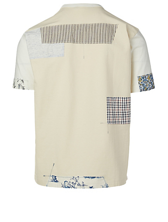 JUNYA WATANABE Tee-shirt en coton à patchwork Hommes Blanc