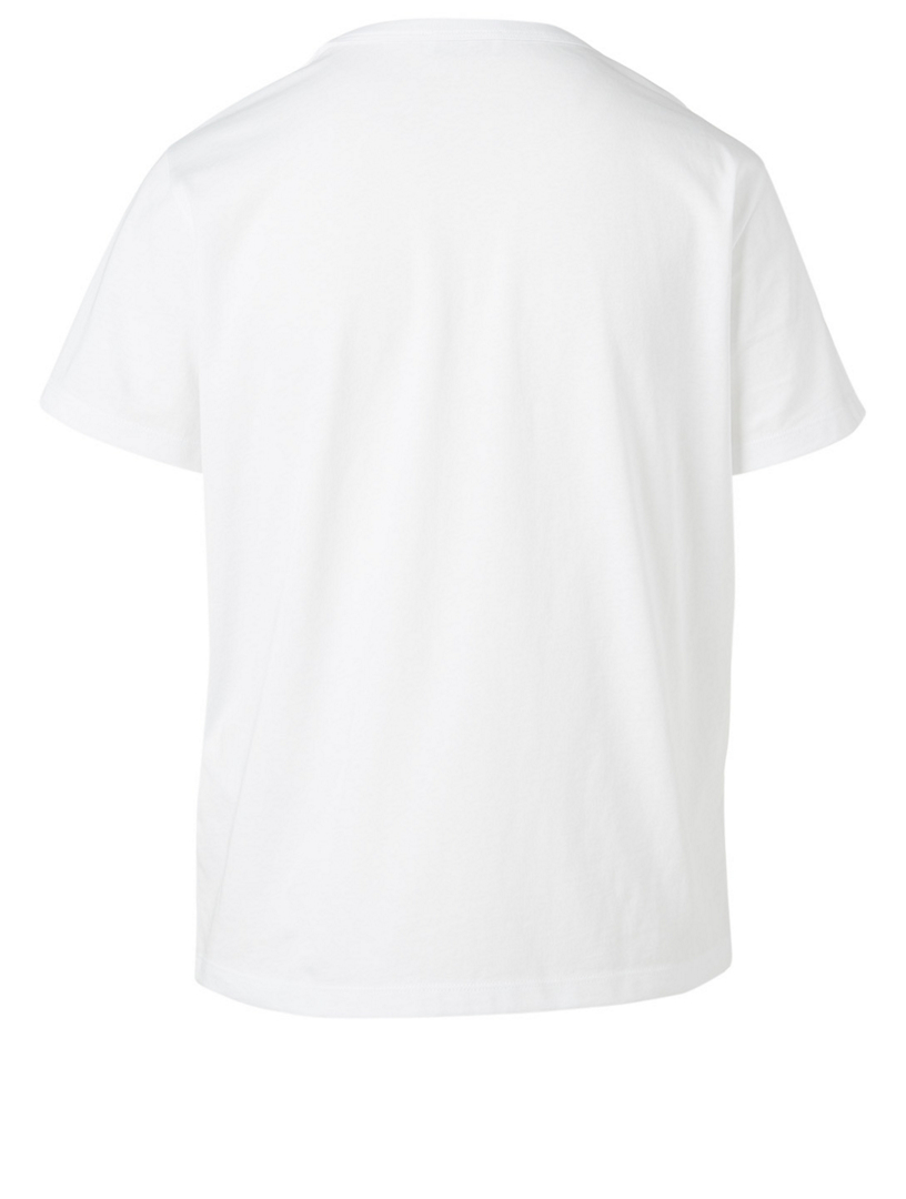 RED VALENTINO Tee-shirt en coton à point d'esprit Femmes Blanc