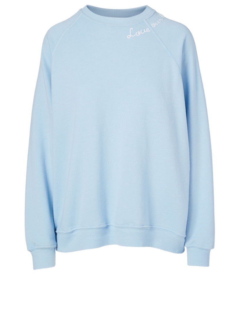 pastel blue crew neck