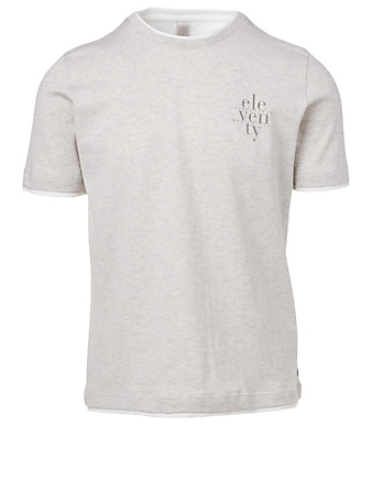 ELEVENTY Cotton Logo T-Shirt Men's Grey