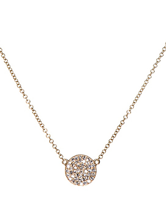 EF COLLECTION 14K Gold Disc Necklace With Diamonds Women's Metallic
