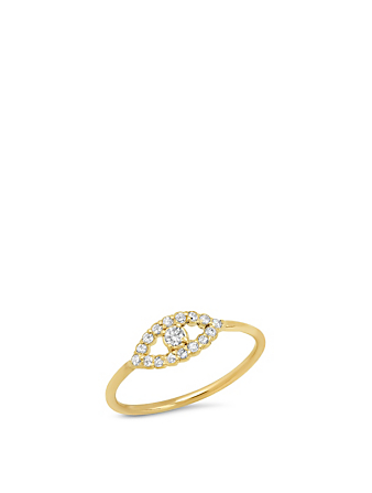 JENNIFER MEYER Mini 18K Gold Open Evil Eye Ring With Diamonds Women's Metallic