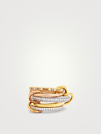 SPINELLI KILCOLLIN Bague Leo Blanc à anneaux superposés en or à 18 ct sertie de diamants Femmes Métallique