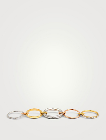 SPINELLI KILCOLLIN Bague Leo Blanc à anneaux superposés en or à 18 ct sertie de diamants Femmes Métallique