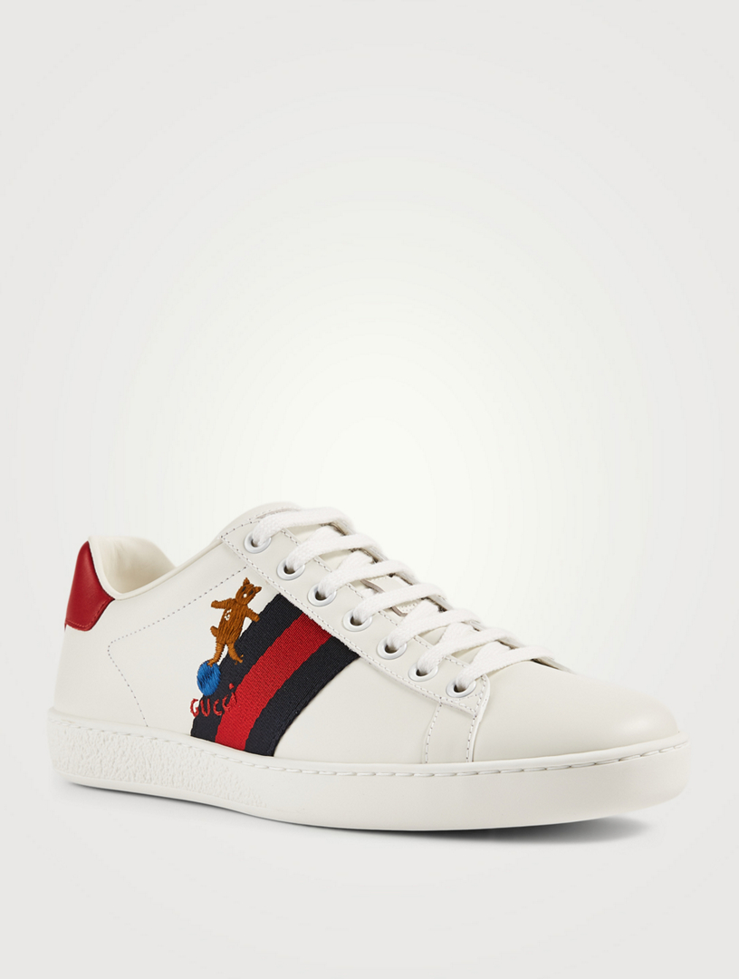 gucci ace leather sneaker blue