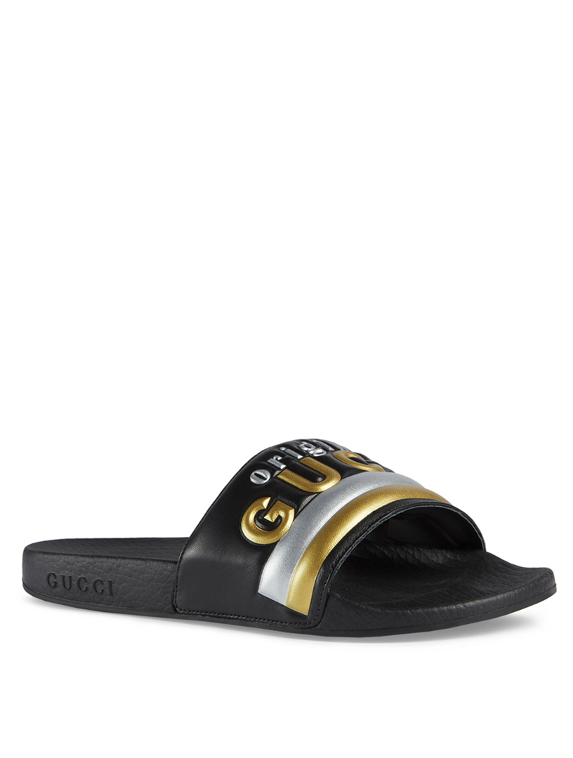  GUCCI  Original  Gucci  Leather Slide Sandals  Holt Renfrew 