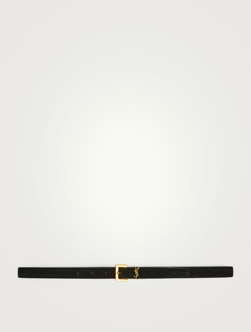ysl monogram suede belt