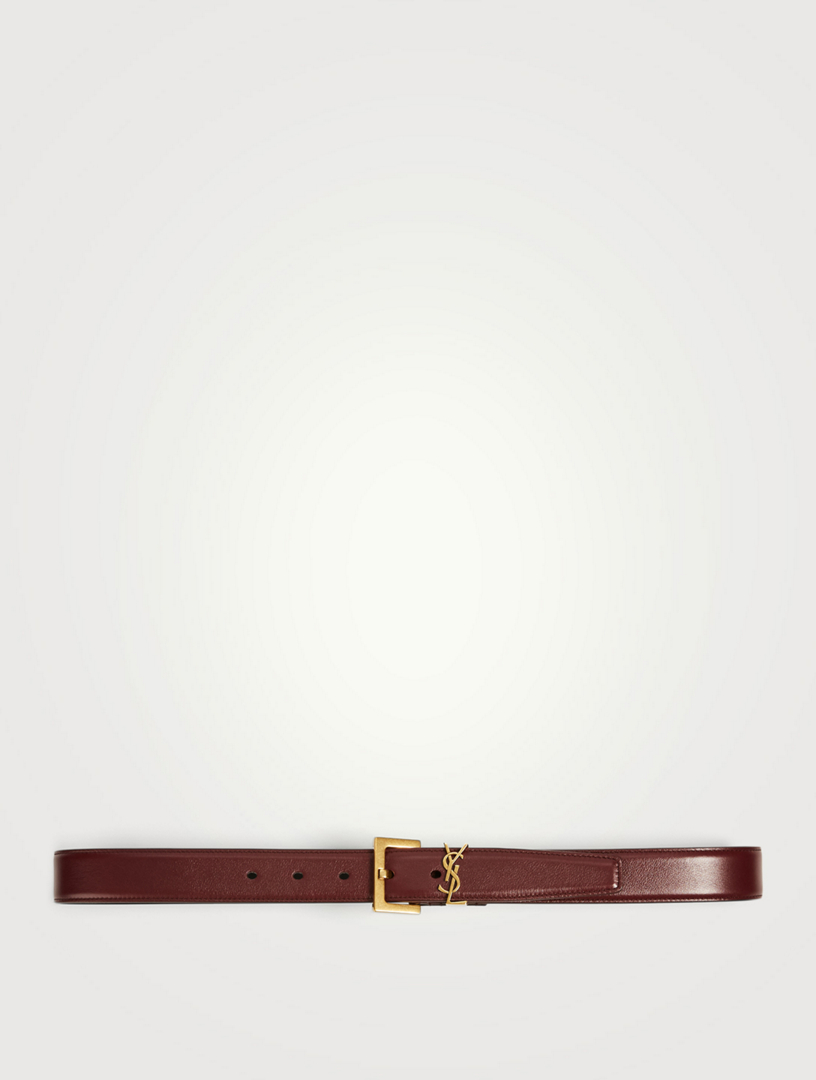 monogram leather belt