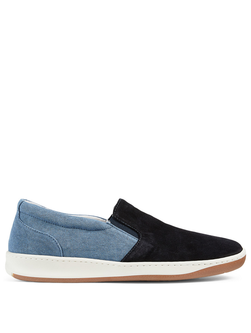 mens blue canvas slip on shoes