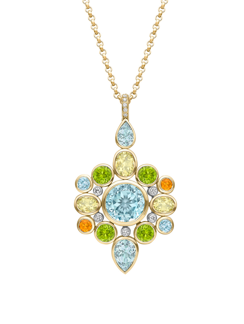 KIKI MCDONOUGH Collier à pendentif Special Edition en or 18 ct avec pierres multicolores et diamants Femmes Métallique