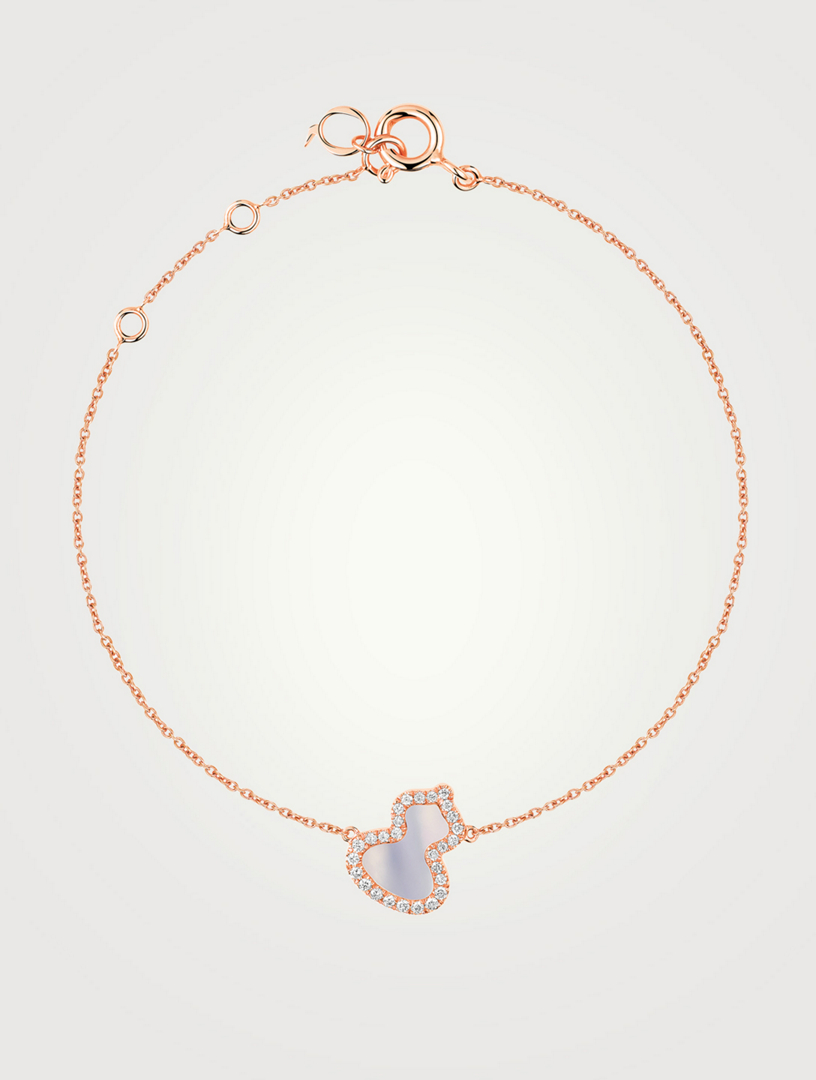 QEELIN Bracelet Petite Wulu en or rose 18 ct avec diamants et nacre Femmes Rose