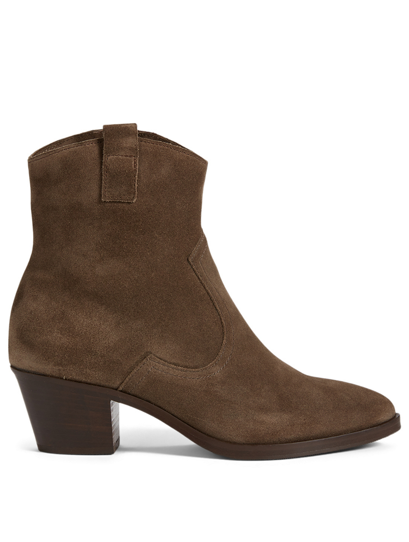 LA CANADIENNE Pepper Suede Western Ankle Boots | Holt Renfrew Canada