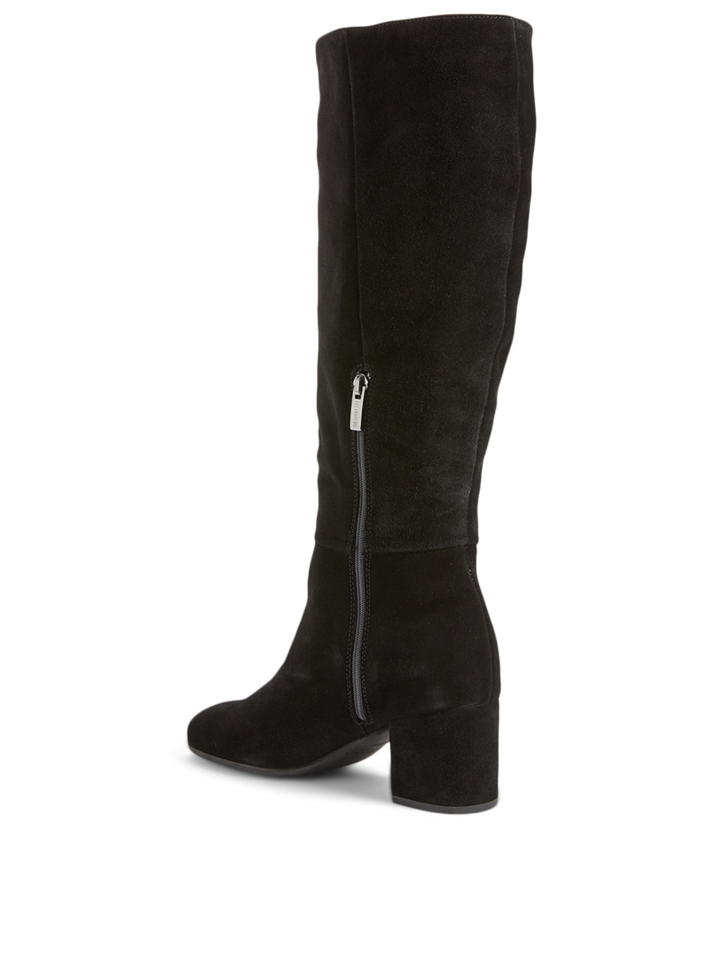 LA CANADIENNE Jamie Suede Heeled KneeHigh Boots Holt Renfrew Canada