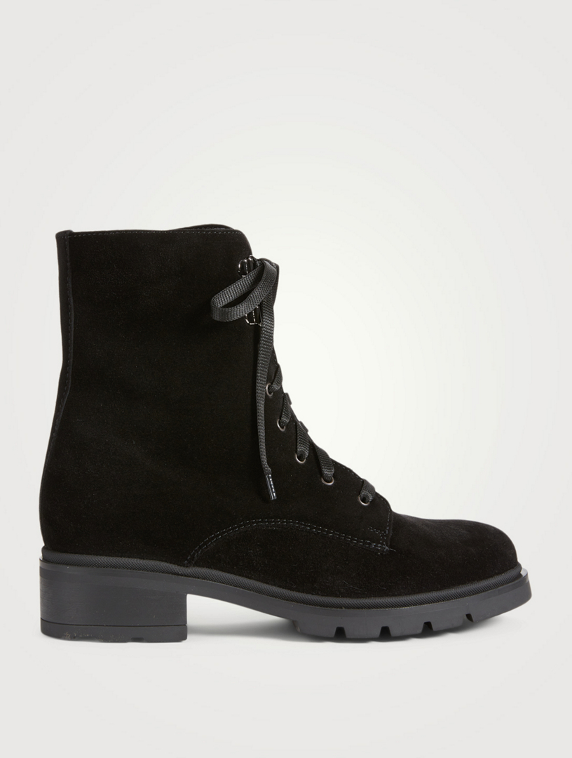 suede lace up ankle boot