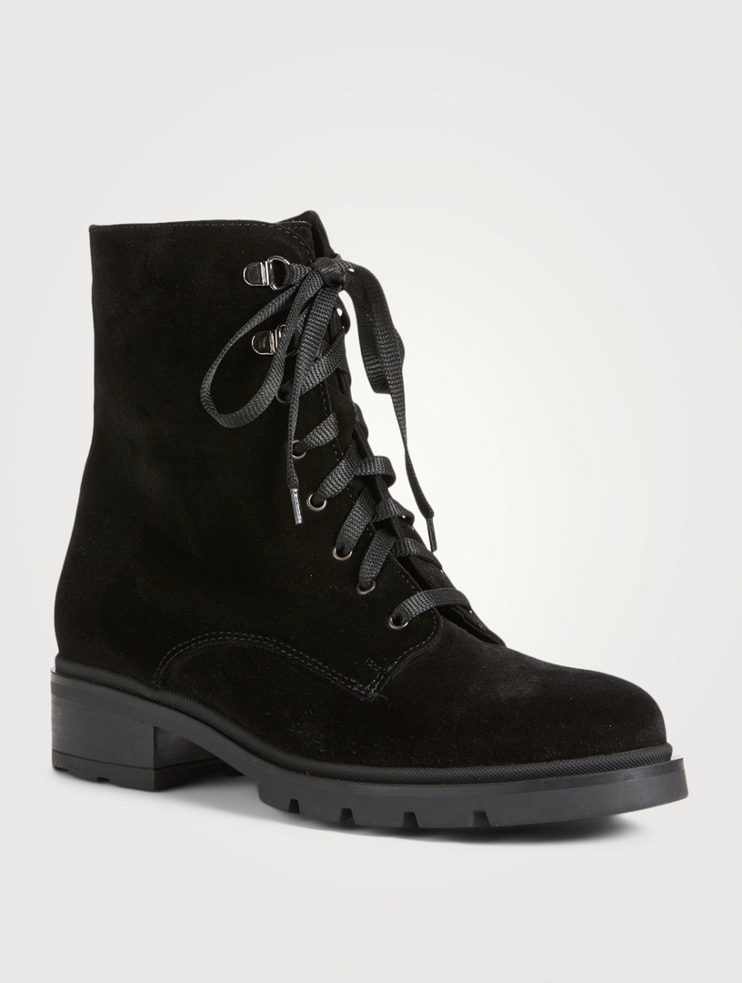 LA CANADIENNE Sabel Suede LaceUp Ankle Boots Holt Renfrew Canada