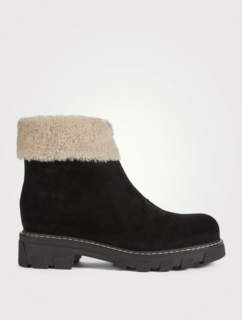 La Canadienne Abba Suede And Shearling Ankle Boots Holt Renfrew Canada