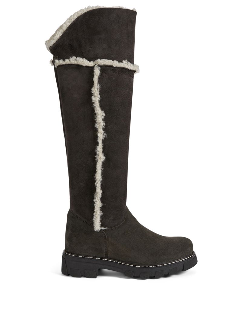 La Canadienne Tamy Suede And Shearling Knee High Boots Holt Renfrew Canada