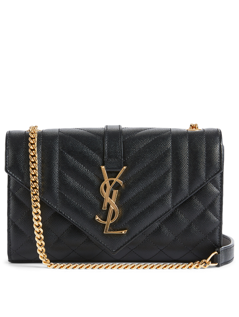 ysl black bag gold chain