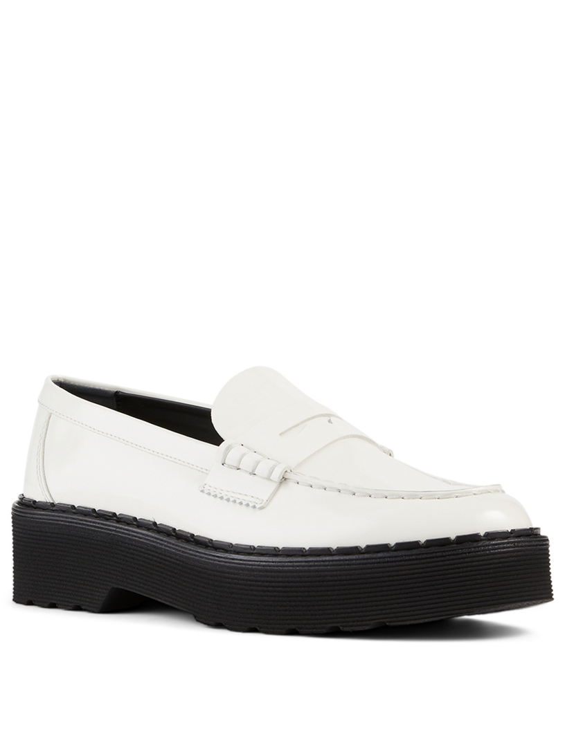 tods platform loafers