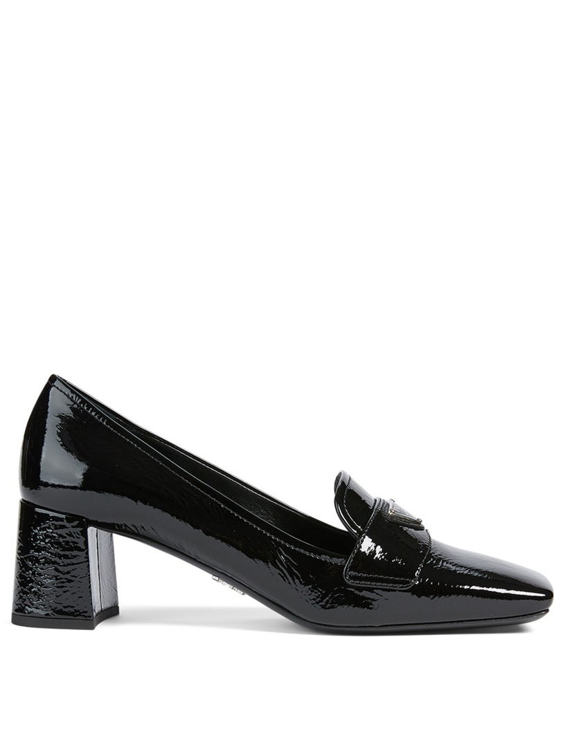 white heeled loafers