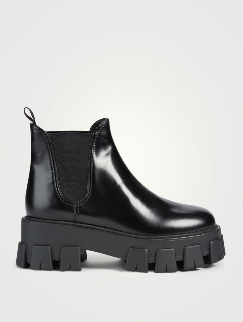 PRADA Monolith Leather Platform Chelsea Boots | Holt Renfrew Canada