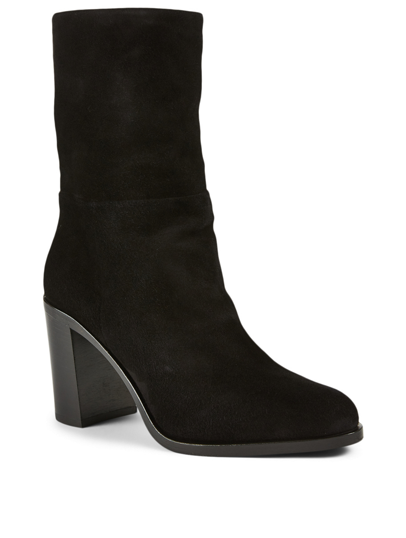 PRADA Scrunch Suede Heeled Ankle Boots | Holt Renfrew Canada