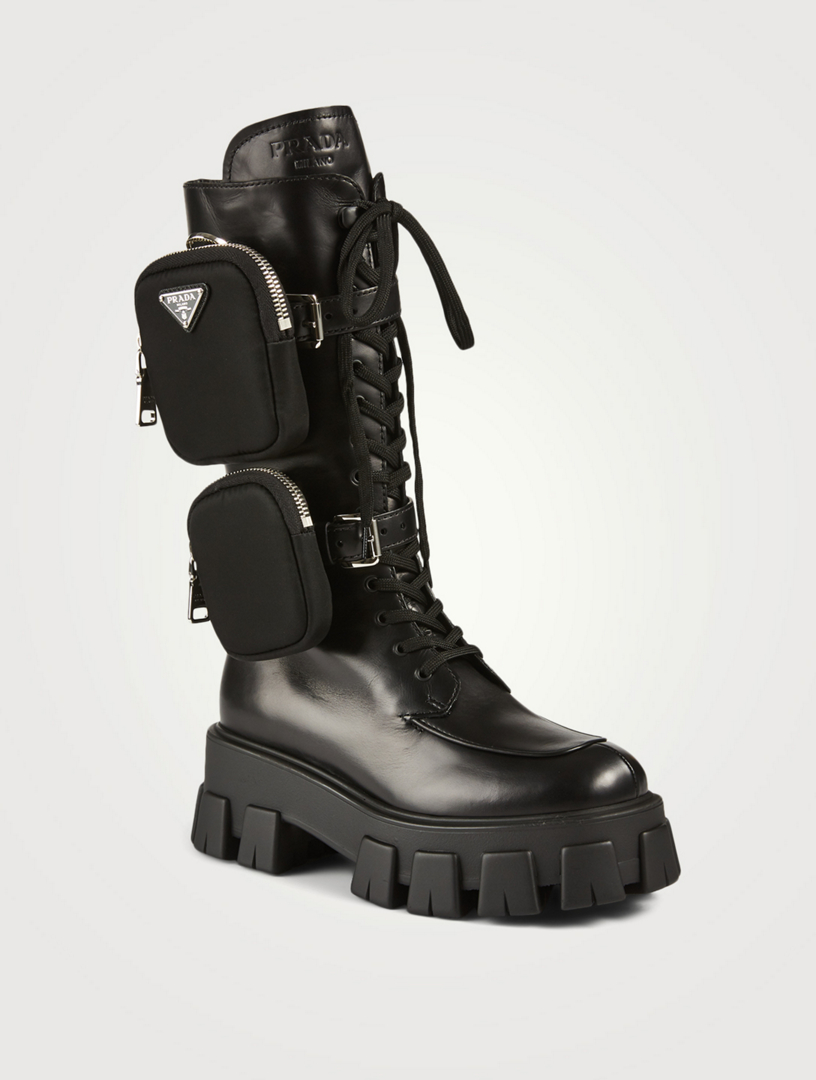 prada combat boots with pouch