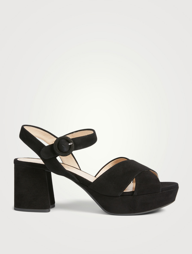 PRADA Suede Platform Sandals | Holt 