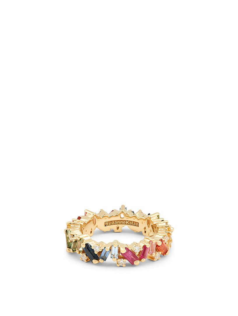 SUZANNE KALAN Rainbow Fireworks 18K Gold Frenzy Eternity Band With ...