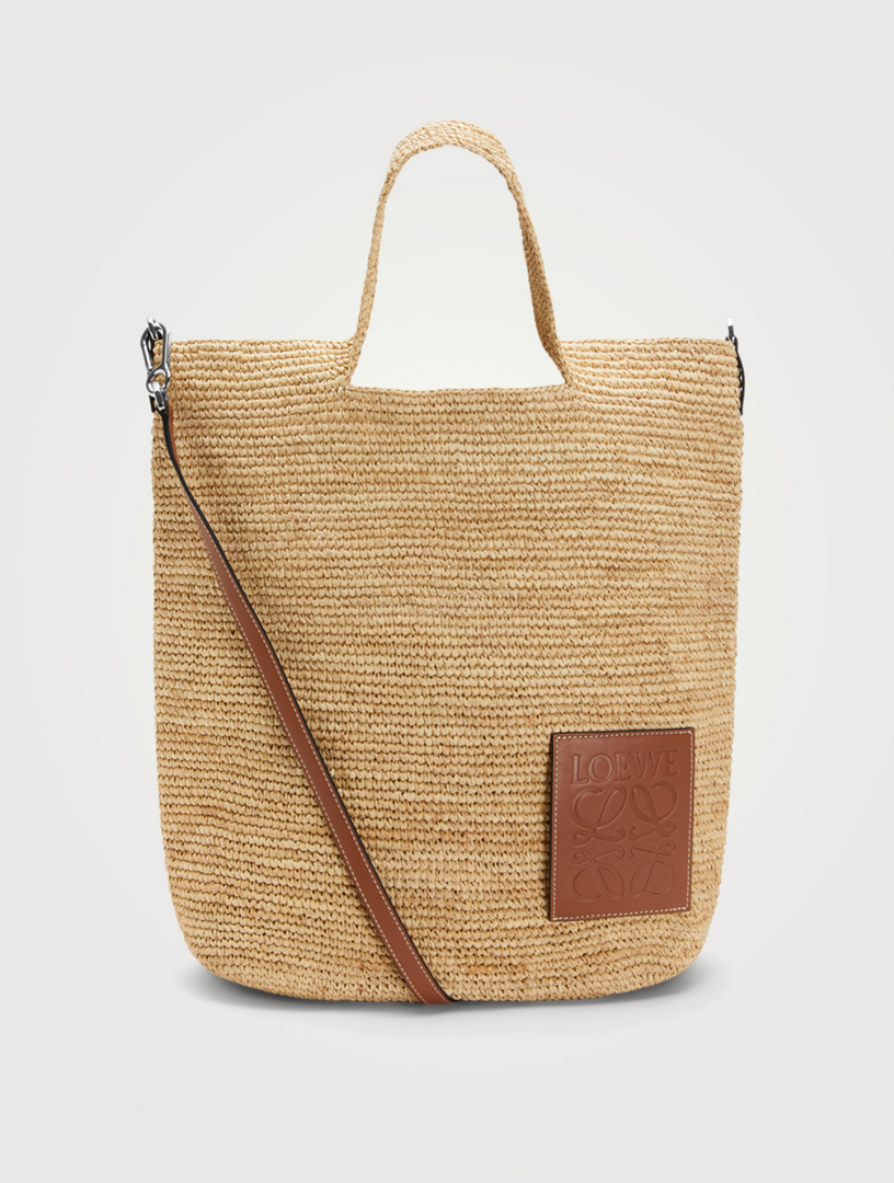 LOEWE Paula's Ibiza Slit Raffia And Leather Bag | Holt Renfrew Canada