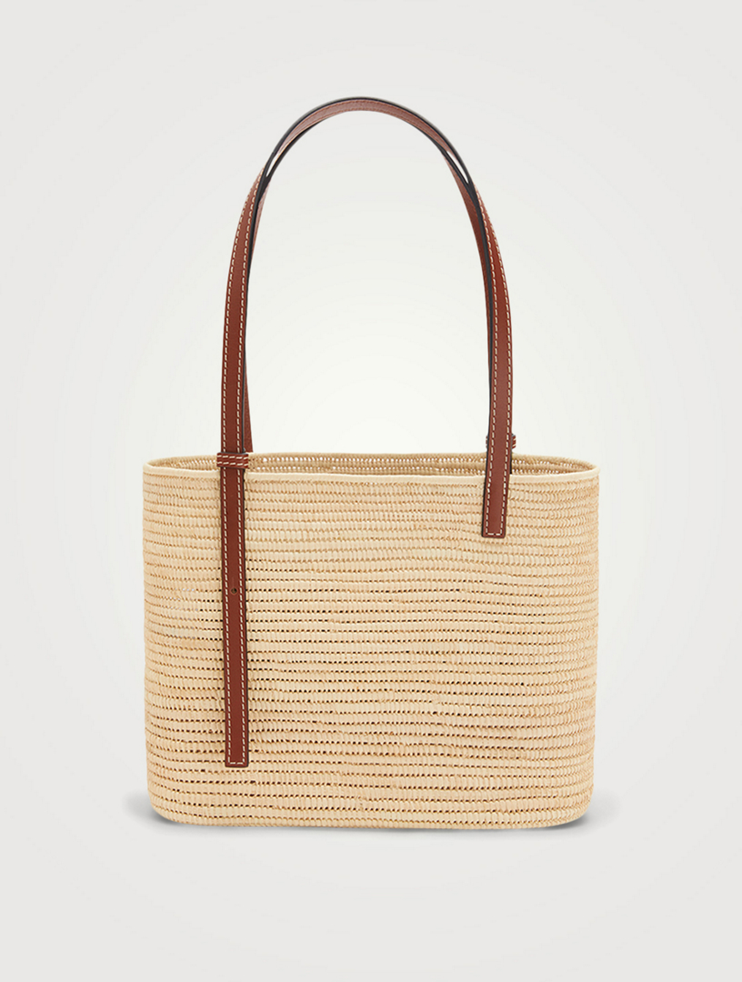 LOEWE Paula's Ibiza Small Raffia And Leather Square Basket Bag | Holt ...