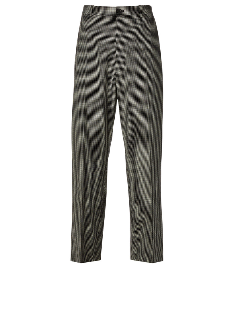 BALENCIAGA Baggy Wool-Blend Pants In Check Print | Holt Renfrew Canada
