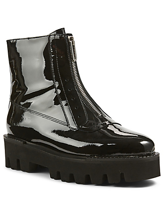AQUATALIA Angelina Patent Leather Ankle Boots Women's Black