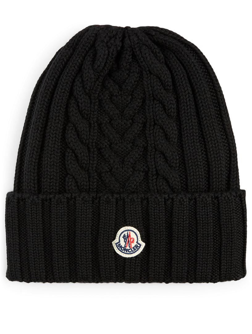 MONCLER Cable Knit Wool Toque With Logo | Holt Renfrew Canada