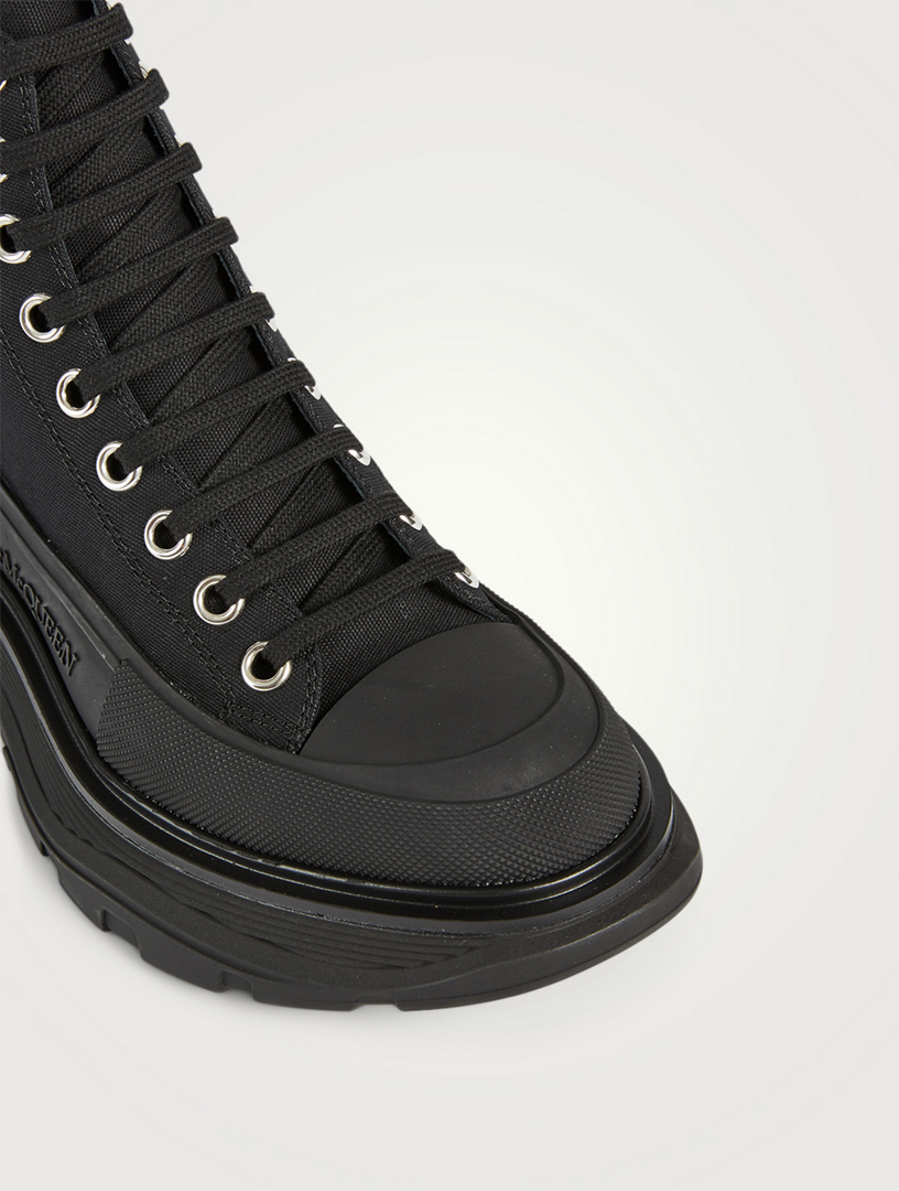 alexander mcqueen canvas platform sneakers