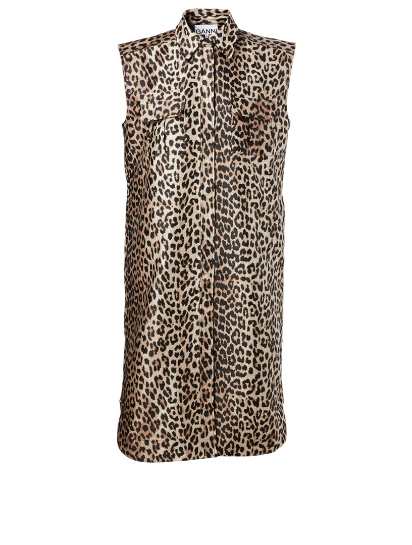 leopard sleeveless dress